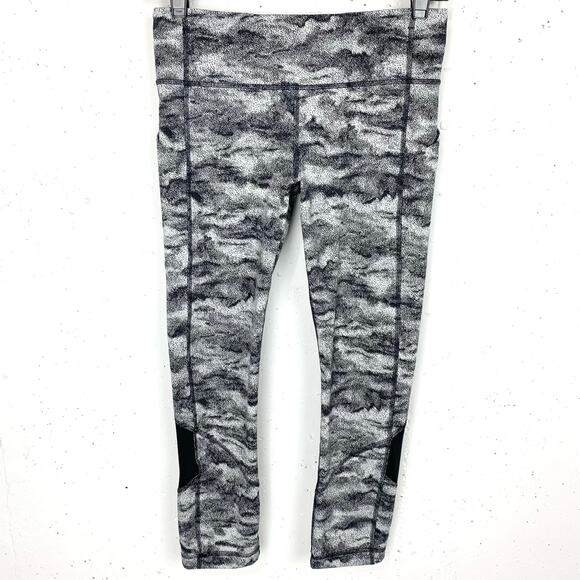 Lululemon Womens Pace Rival Crop Leggings Power Luxtreme Hazy Days Black White 6 - Picture 4 of 9